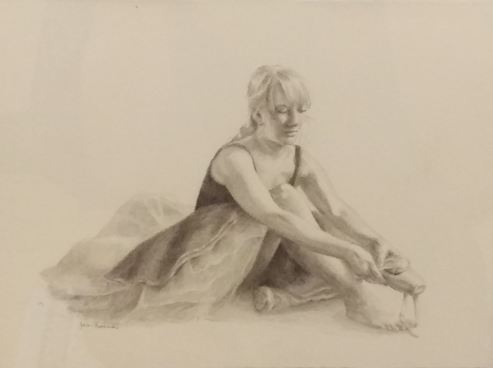 Donning Her Shoes - Pencil Study by Jim Richards