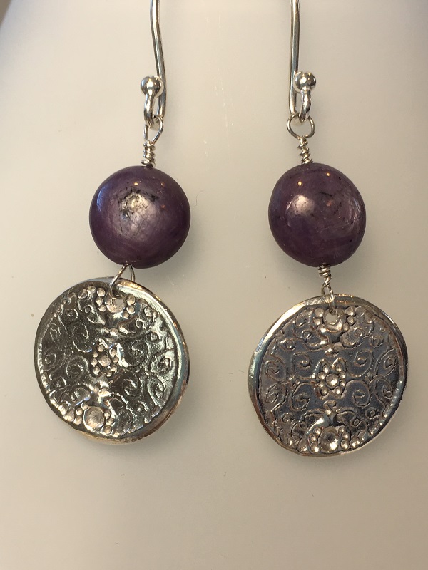 Coin drops with Rubies earrings (GT1401) by Gabrielle Taylor