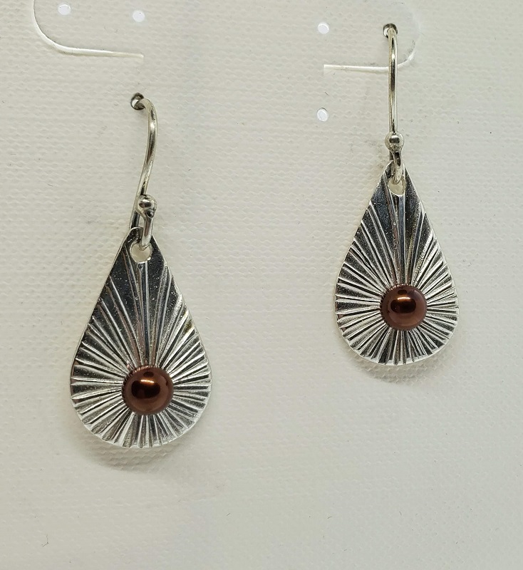 Teardrop-shaped earrings with brown Pearls (GT1591) by Gabrielle Taylor