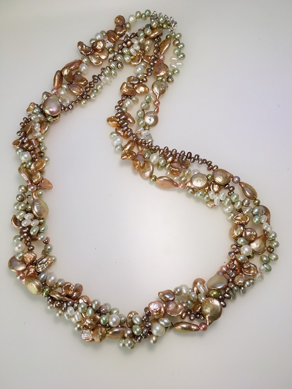 4-strand champagne Pearls necklace (GT1569) by Gabrielle Taylor