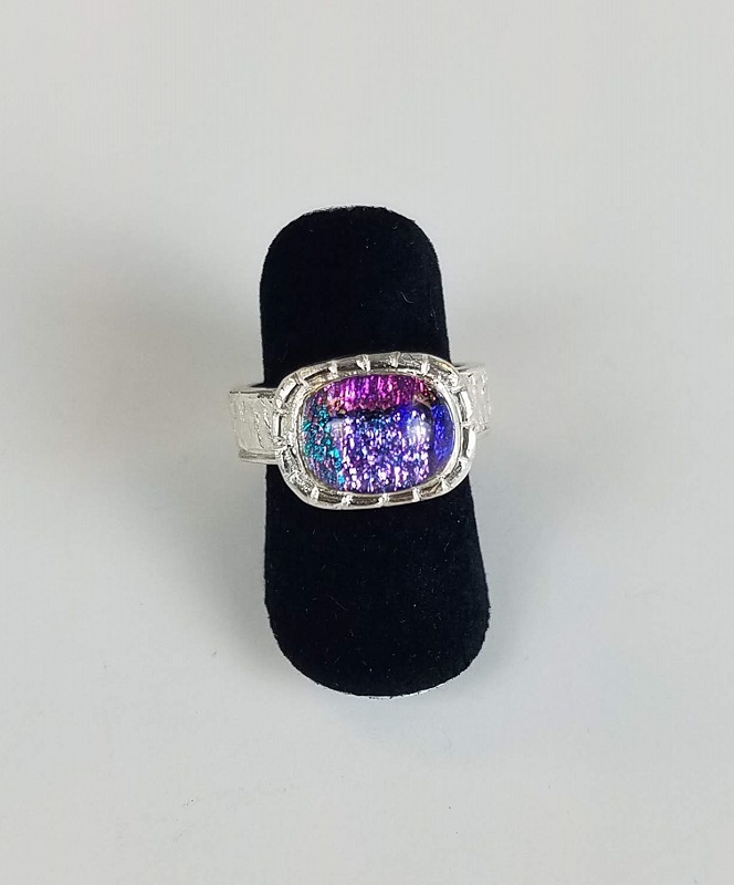 Pink/lavender dichro ring - size 7 (GT1623) by Gabrielle Taylor