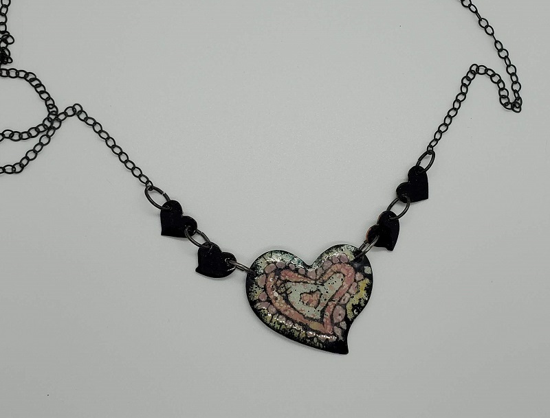 Necklace - Loving My Black, Black Hearts by Lori Schanche