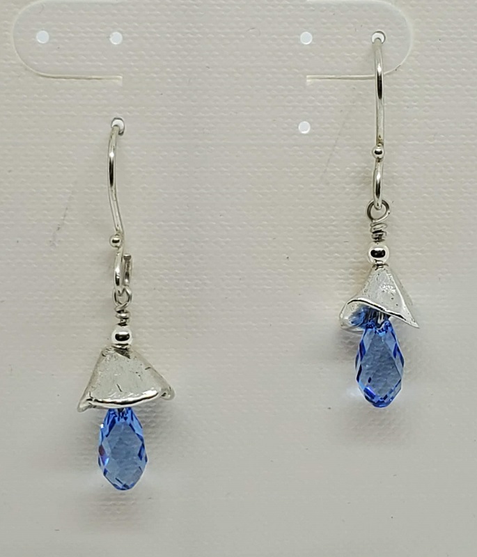 Swarovski and 'cap' bead earrings (GT1682) by Gabrielle Taylor