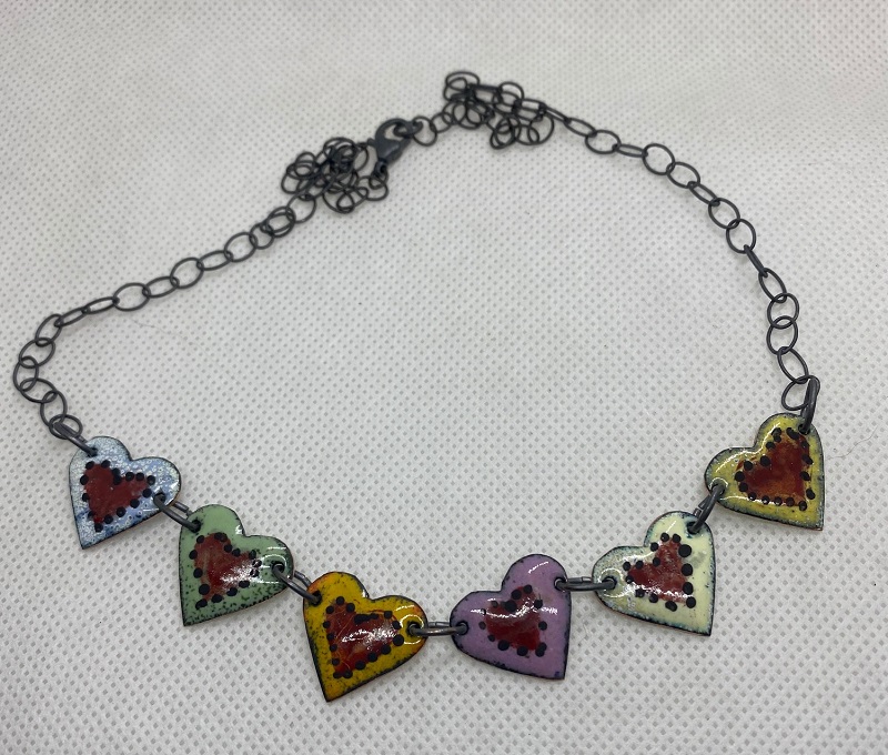 Candy Hearts necklace by Lori Schanche