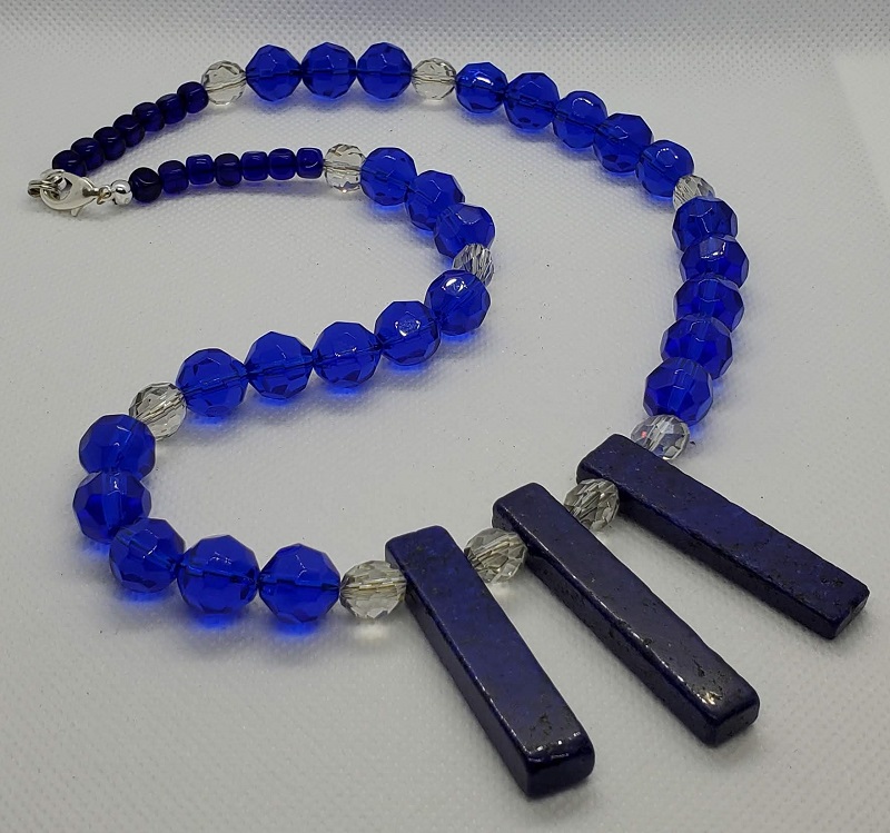 Necklace - Lapis Crystal (221-8-155) by Gerry and Melissa Rasch, GMR Creates