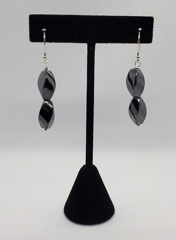 Earrings - Hematite (1120-3-90) by Gerry and Melissa Rasch, GMR Creates