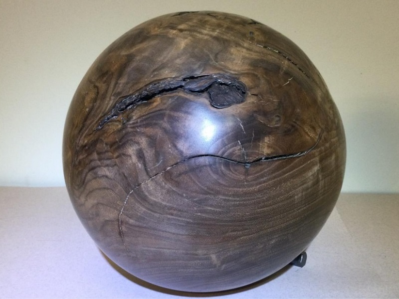 Sphere - Solid Black Walnut by Michael Pedemonte