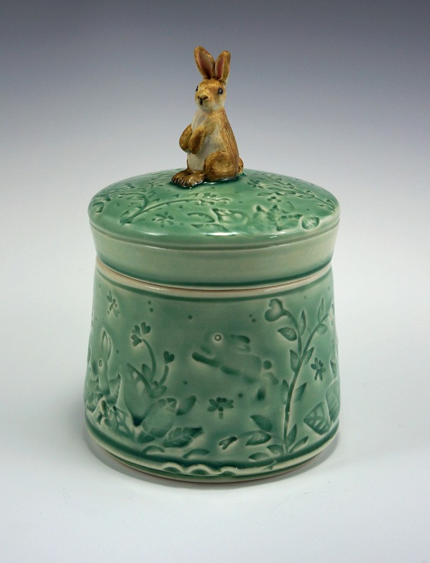 Rabbit Jar, Green Glaze (GLLL_21_02) by Phil Fishwick