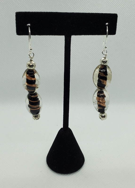 Earrings set - Picasso Jasper w/ Copper Bail & Glass Beads (1120-3-131) by Gerry and Melissa Rasch, GMR Creates