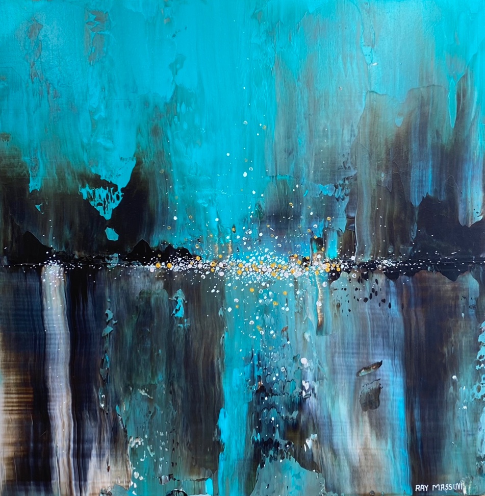 Teal Abstract 1 by Ray Massini