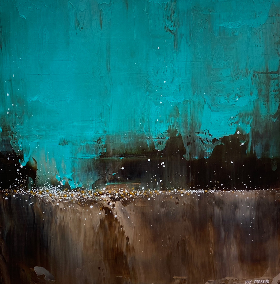 Teal Abstract 2 by Ray Massini