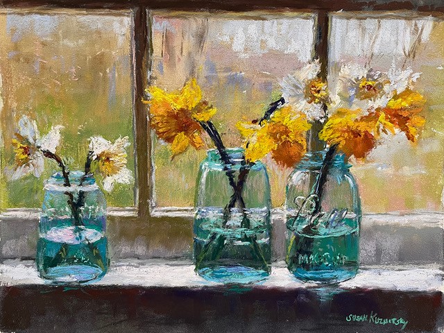 Daffodils and Blue by Susan Kuznitsky