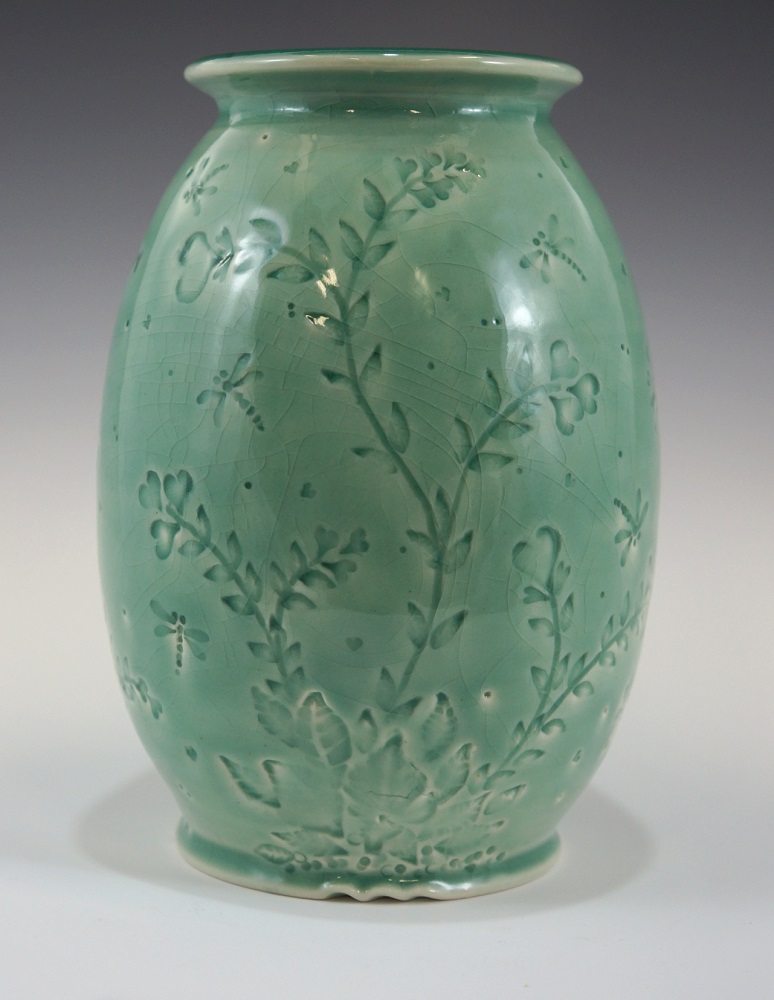Vase, Green Glaze by Phil Fishwick
