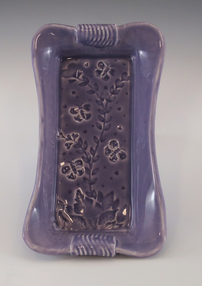 Tray, Butterflies, Purple Glaze by Phil Fishwick