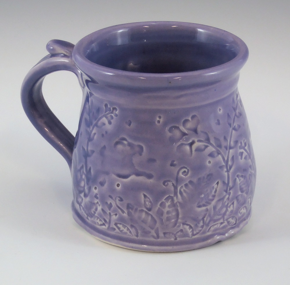 Mug, Goats, Purple Glaze by Phil Fishwick
