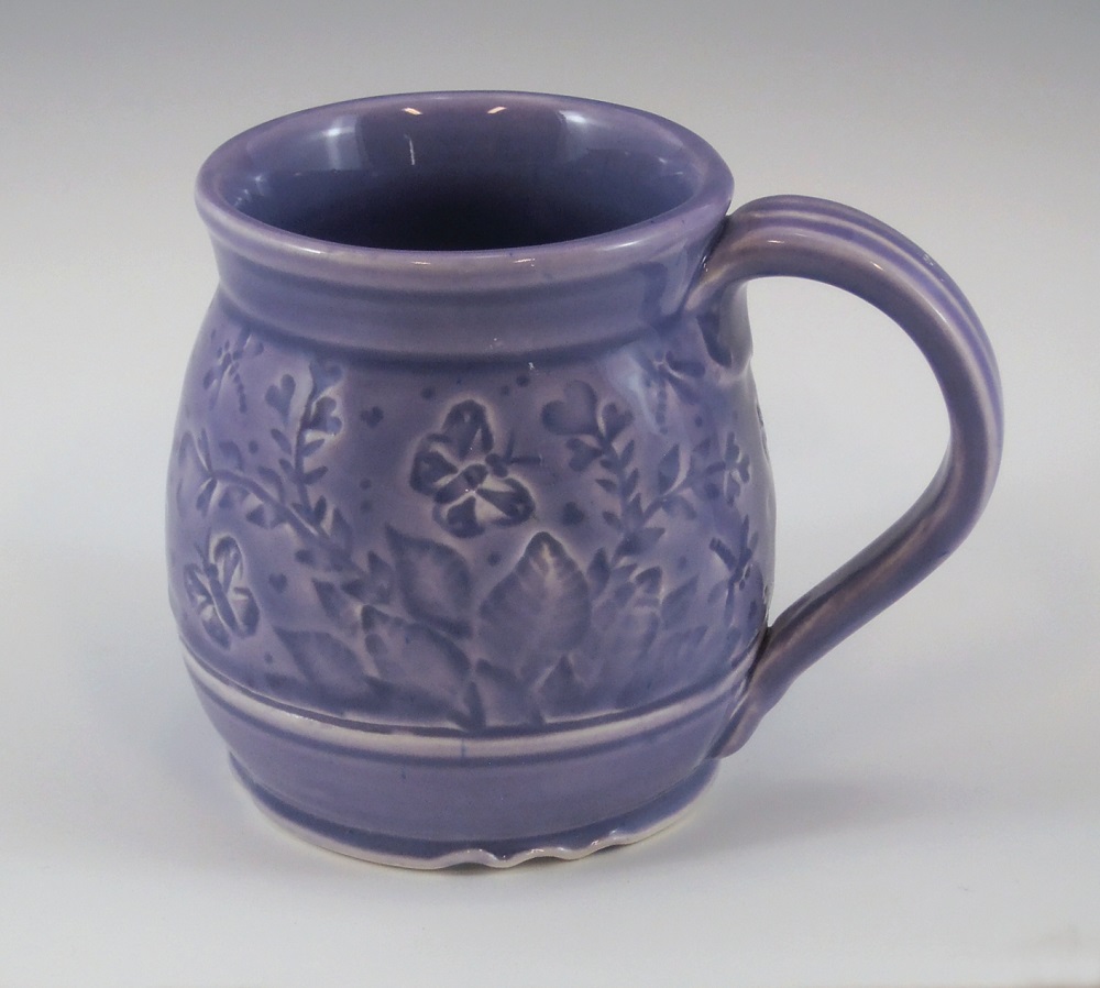 Mug, Butterflies, Purple Glaze by Phil Fishwick
