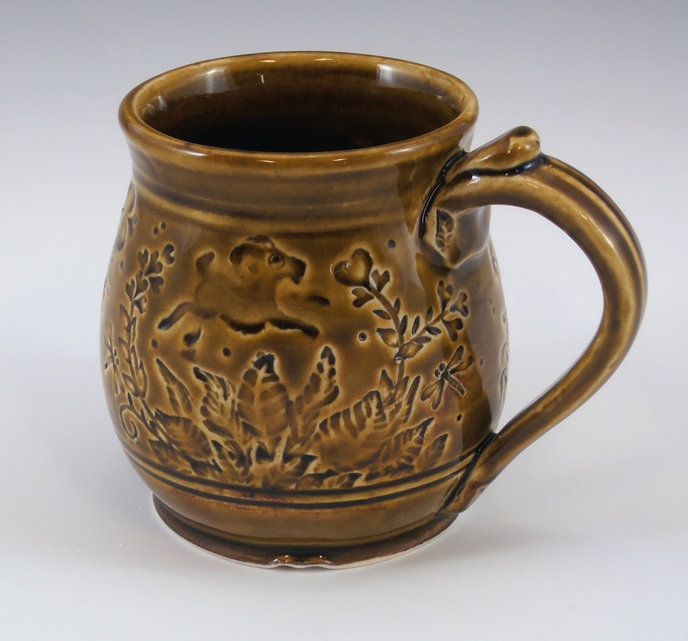 Mug, Goats, Brown Glaze by Phil Fishwick