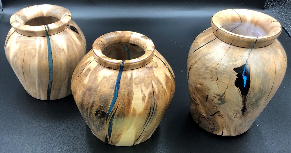 Spalted Persimmon Vase 1 by Michael Pedemonte