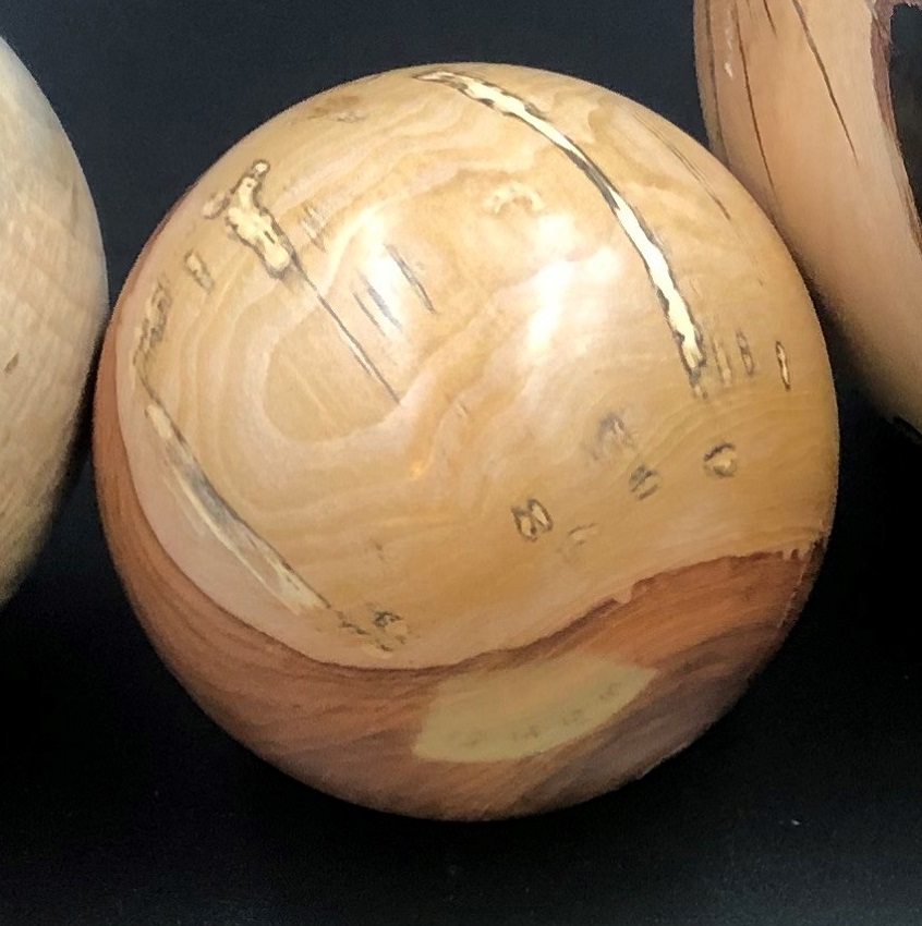 Sphere - Spalted Hawthorn by Michael Pedemonte
