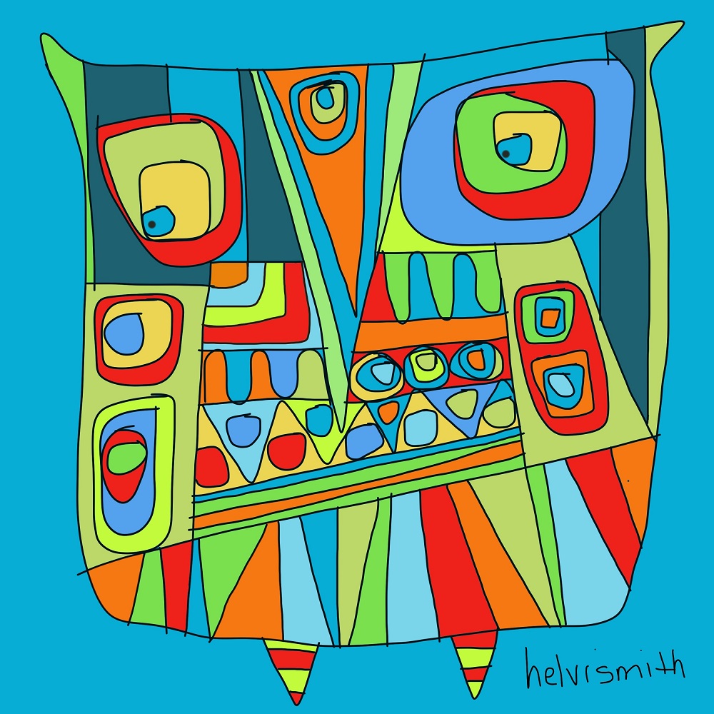 Tile #39: Owl in Blue (w/ easel) by Helvi Smith