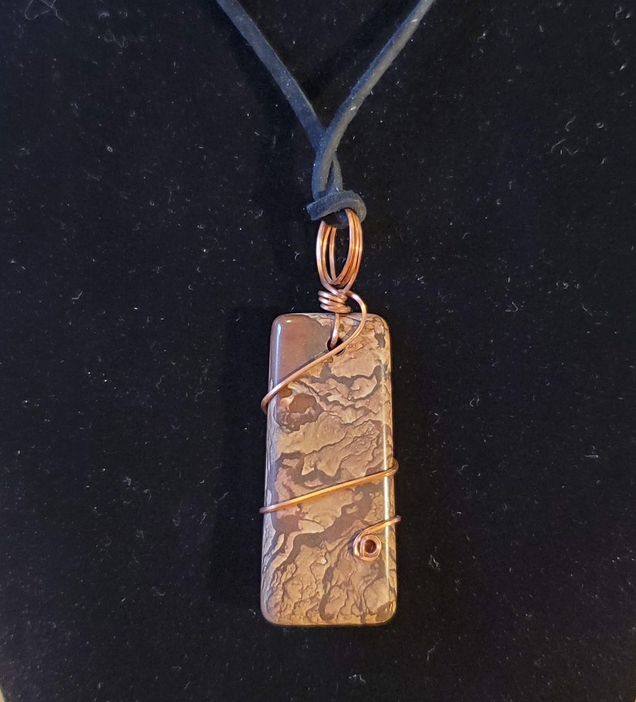 Necklace - Picture Jasper & wire wrap w/ copper bail by Gerry and Melissa Rasch, GMR Creates