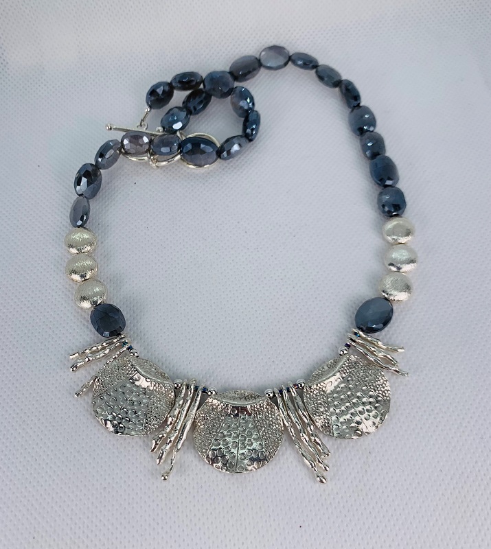 Fine Silver and Hematite Necklace by Gabrielle Taylor