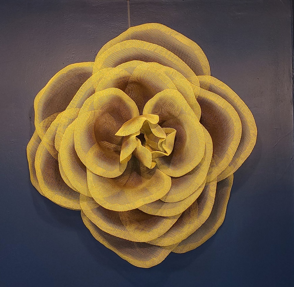 Single Rose Wall Sculpture (Yellow) by Dan Rider