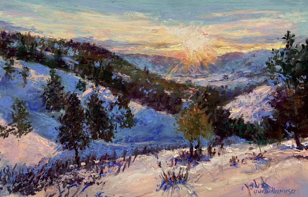 Snowy Sunset by Susan Kuznitsky