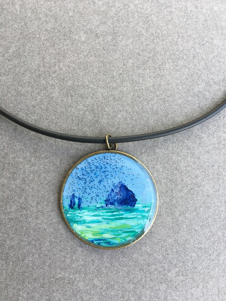 Sail Upon the Ocean painting-necklace by Susan Grace Branch