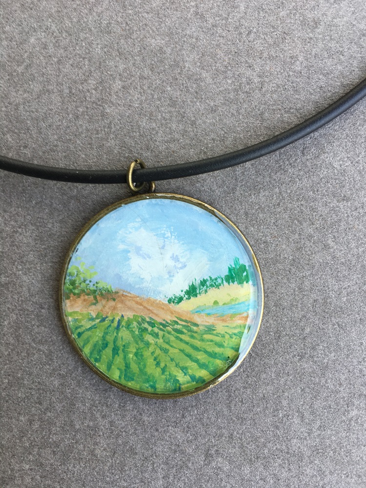 Rebirth painting-necklace by Susan Grace Branch