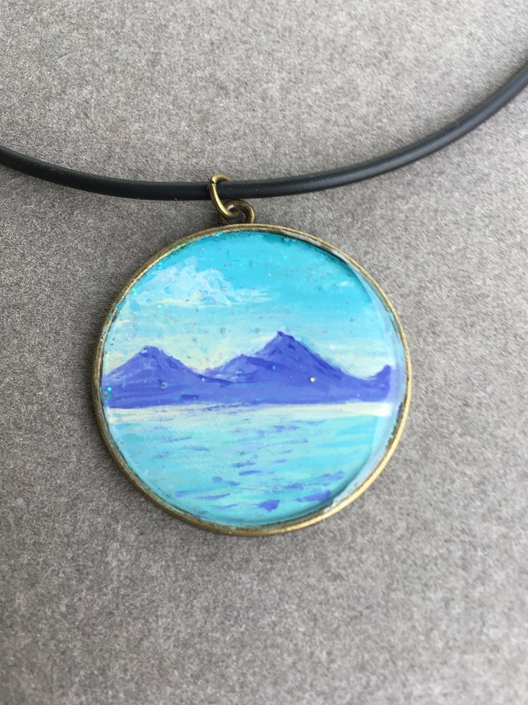 Landward painting-necklace by Susan Grace Branch