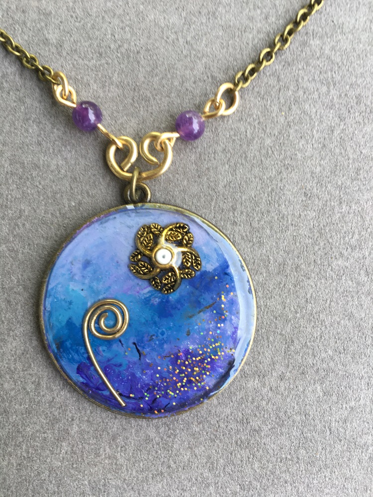 HIdden Depths painting-necklace by Susan Grace Branch