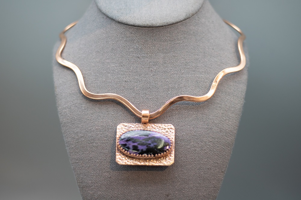 Necklace - Charolite Stone on Copper by Gerry and Melissa Rasch, GMR Creates