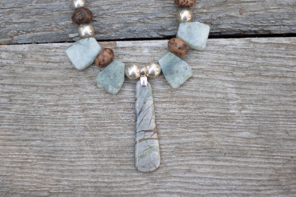 Necklace - Picasso Jasper with Labradorite and stone beads by Gerry and Melissa Rasch, GMR Creates