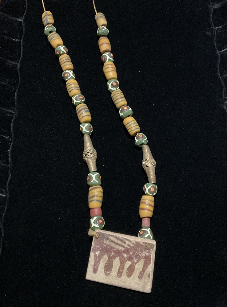 Necklace - Native Tread Bead and Pottery Pendant by Gerry and Melissa Rasch, GMR Creates