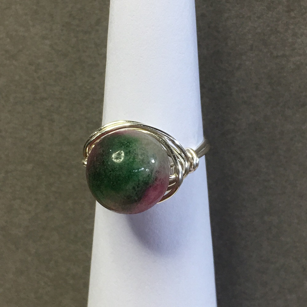 Ring - Silver Wire-Wrapped, Malay Jade by Susan Grace Branch