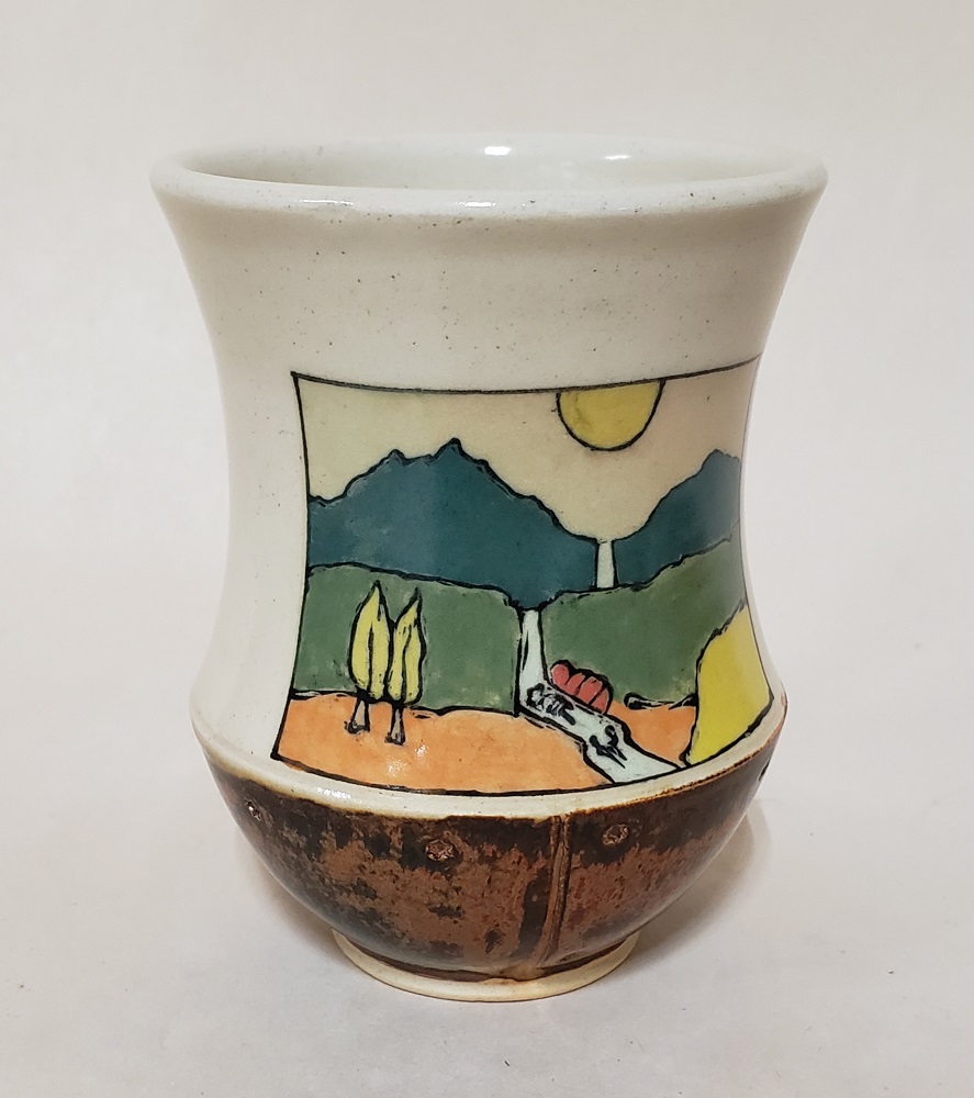Coffee Cup Waterfall Sunrise by Kelly and Pamela Donaldson, Cross Creek Clay