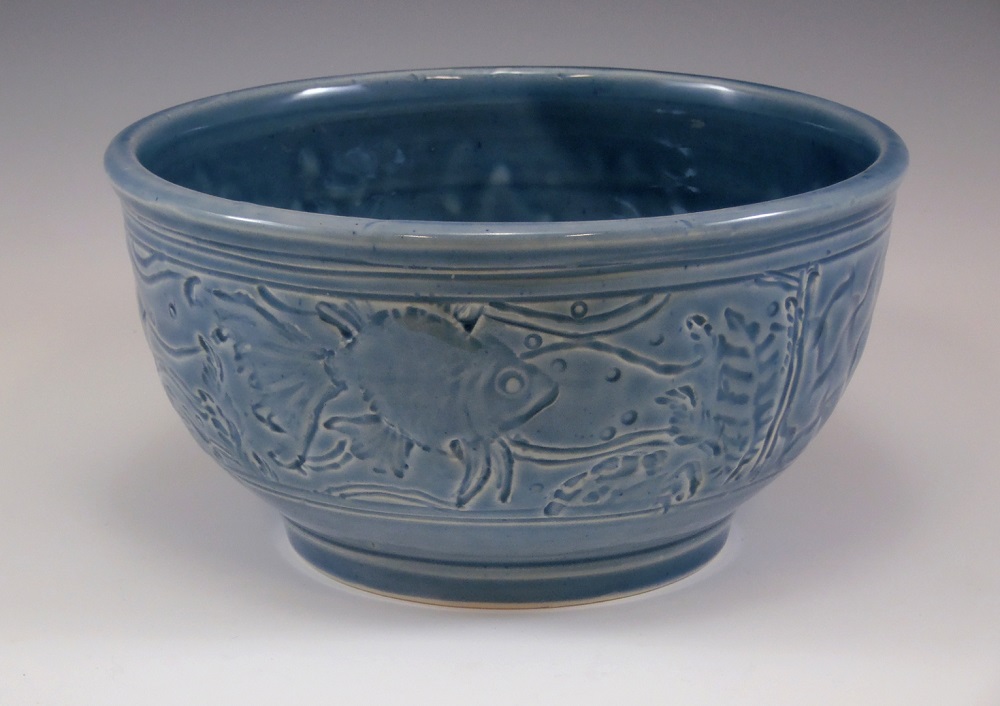 Bowl, Fish, Blue Glaze by Phil Fishwick