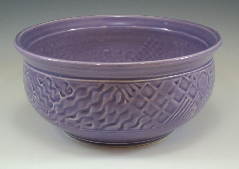 Bowl, Patterns, Purple Glaze by Phil Fishwick