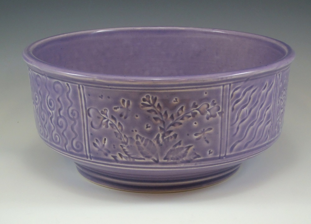 Bowl, Garden/Patterns, Purple Glaze by Phil Fishwick