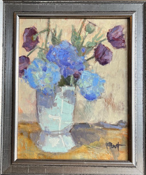 Lauren's Grape and Hydrangeas by Gayle Pedemonte