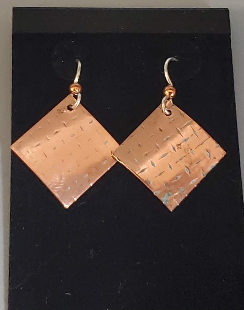 Earrings - Copper Diamonds (Solid) by Gerry and Melissa Rasch, GMR Creates