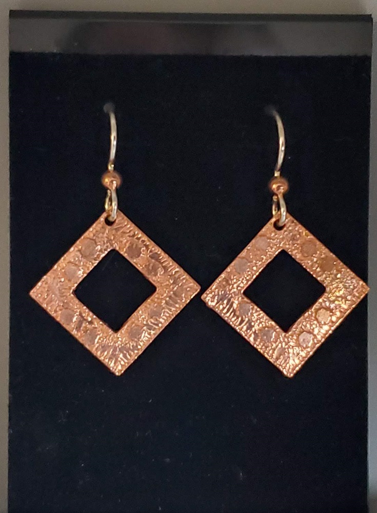 Earrings - Copper Diamonds (Cut Out) by Gerry and Melissa Rasch, GMR Creates