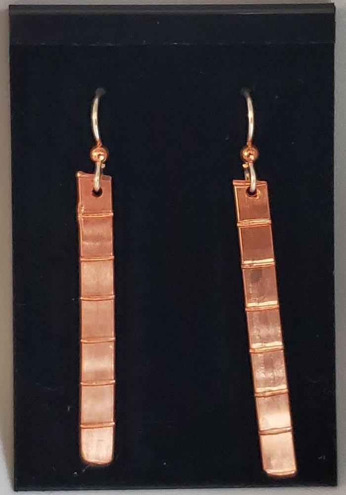 Earrings - Copper Long Rectangles by Gerry and Melissa Rasch, GMR Creates