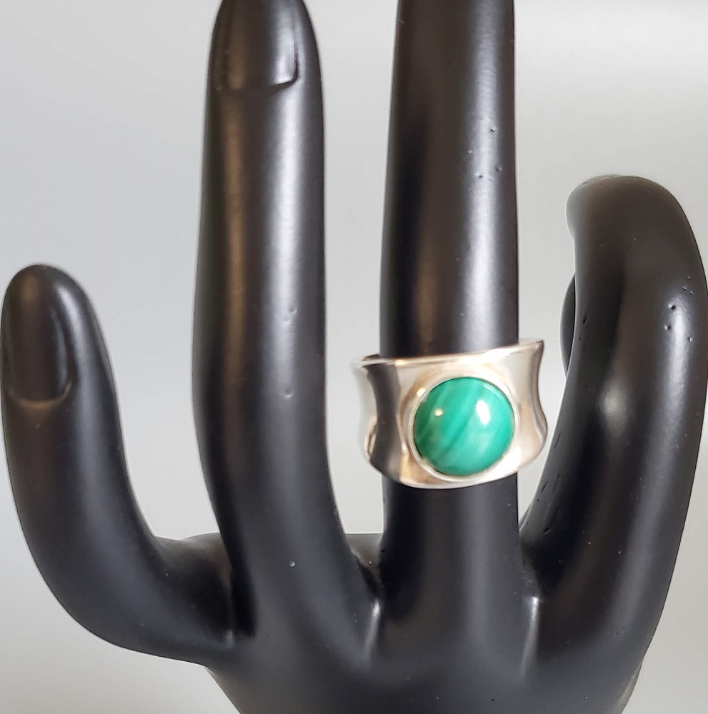Ring - Malachite & sterling silver by Gerry and Melissa Rasch, GMR Creates