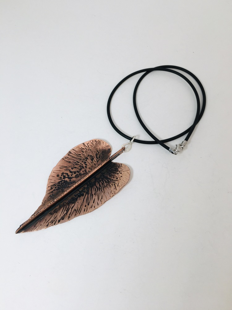 Necklace - Folded Copper Leaf Pendant by Susan Grace Branch
