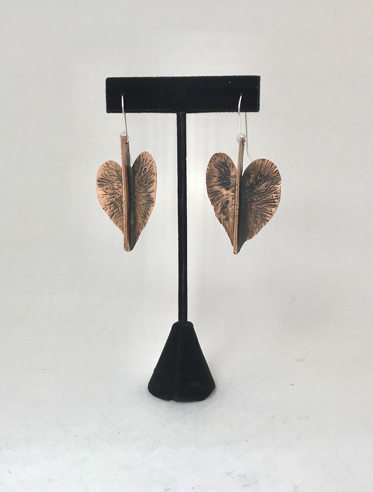 Earrings - Copper leaves by Susan Grace Branch