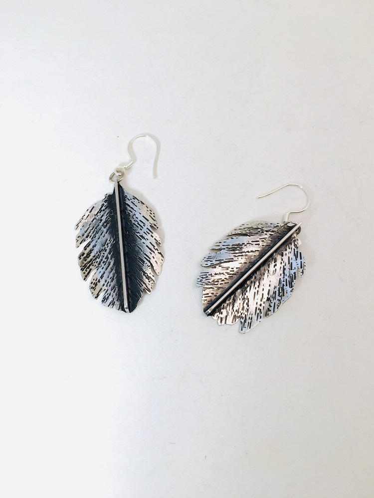 Earrings - Folded Feather by Susan Grace Branch