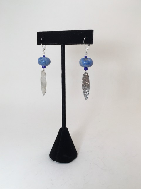 Earrings - Lapis Beads and Sterling Silver by Susan Grace Branch