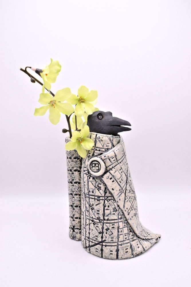 Crow-Kin #1134V (Vase) by B.G. Dodson